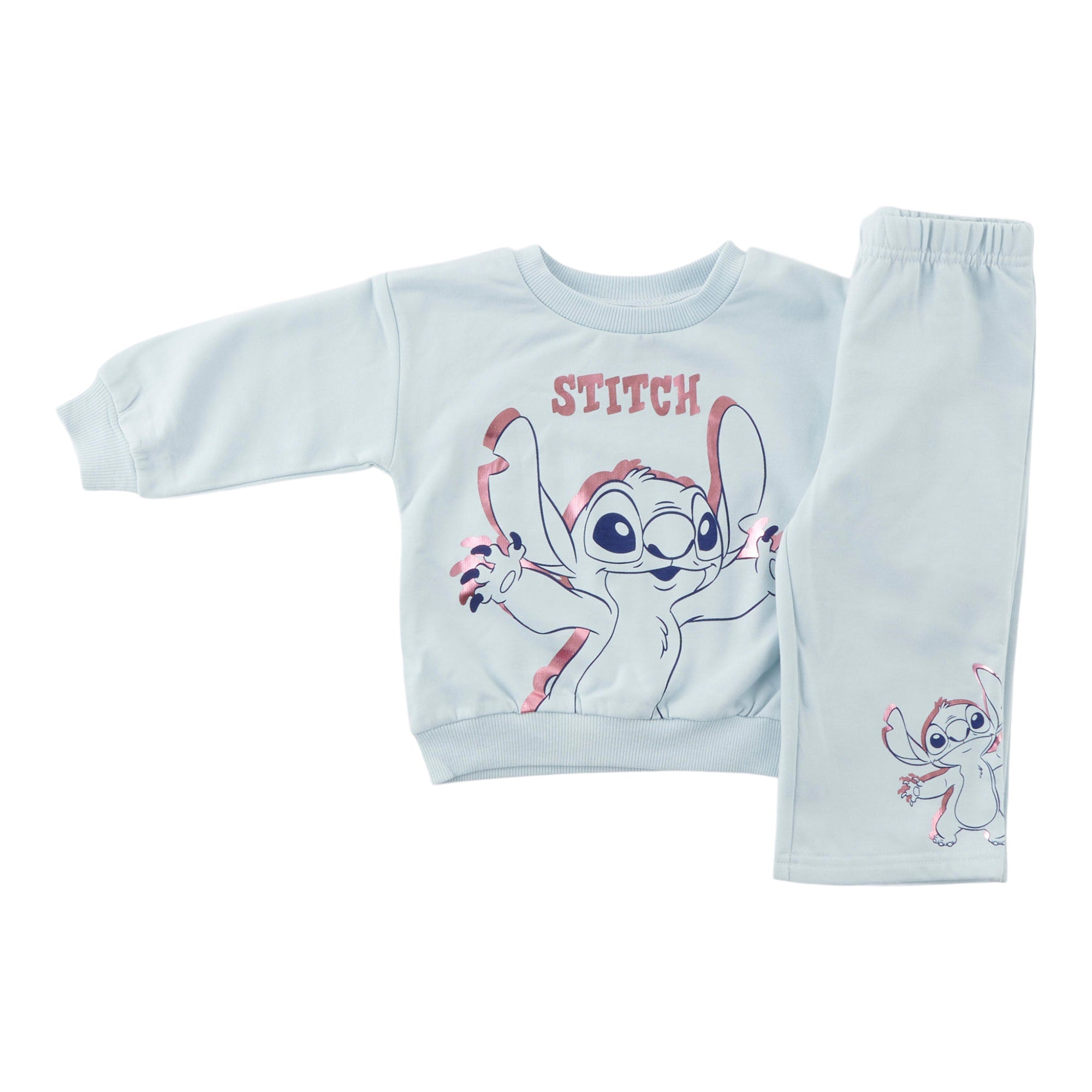 Infant Girls' Licensed Stitch Long Sleeve Fleece Set, 2-Piece, 12-24 Month