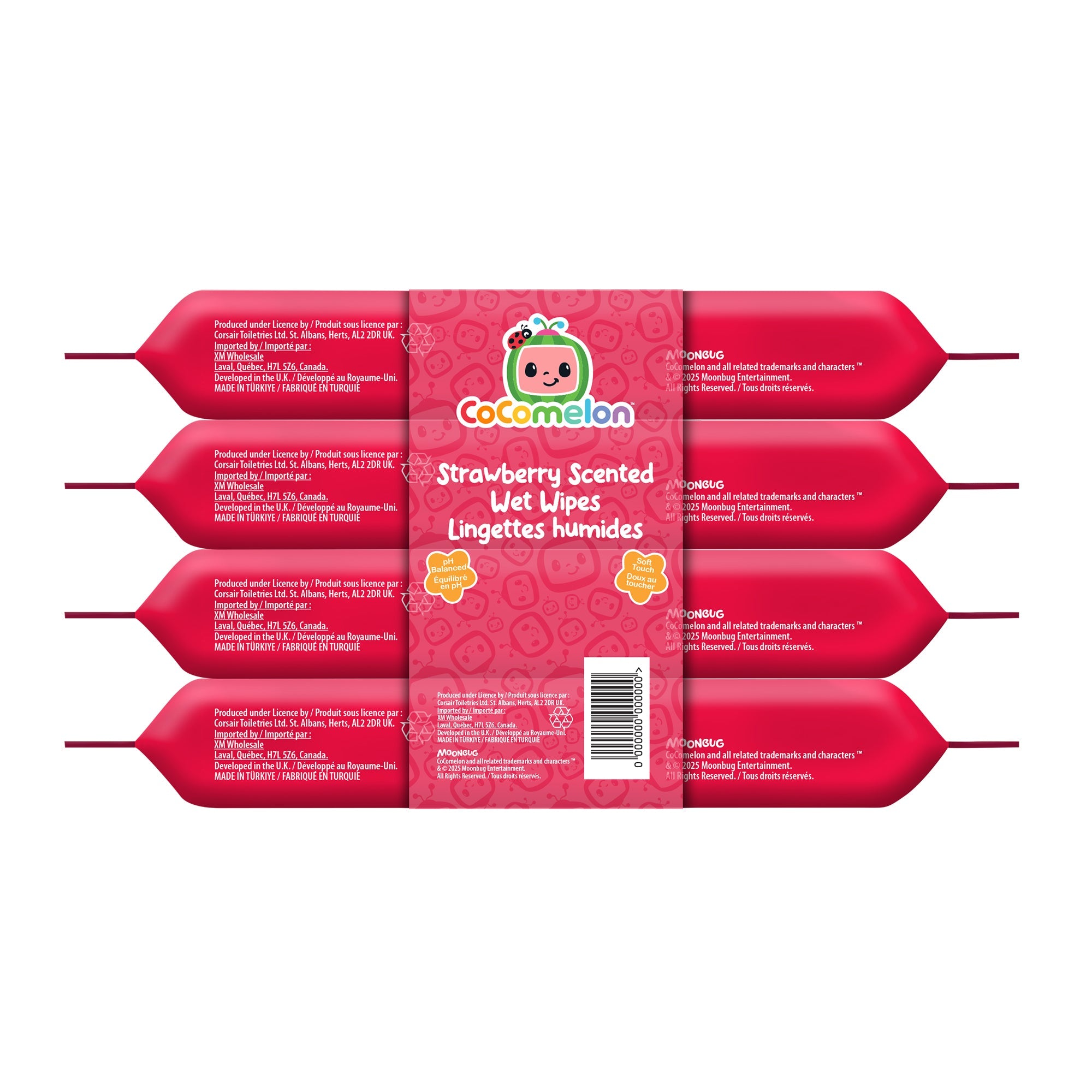 Lingettes humides au parfum de fraise Cocomelon, emb. de 4