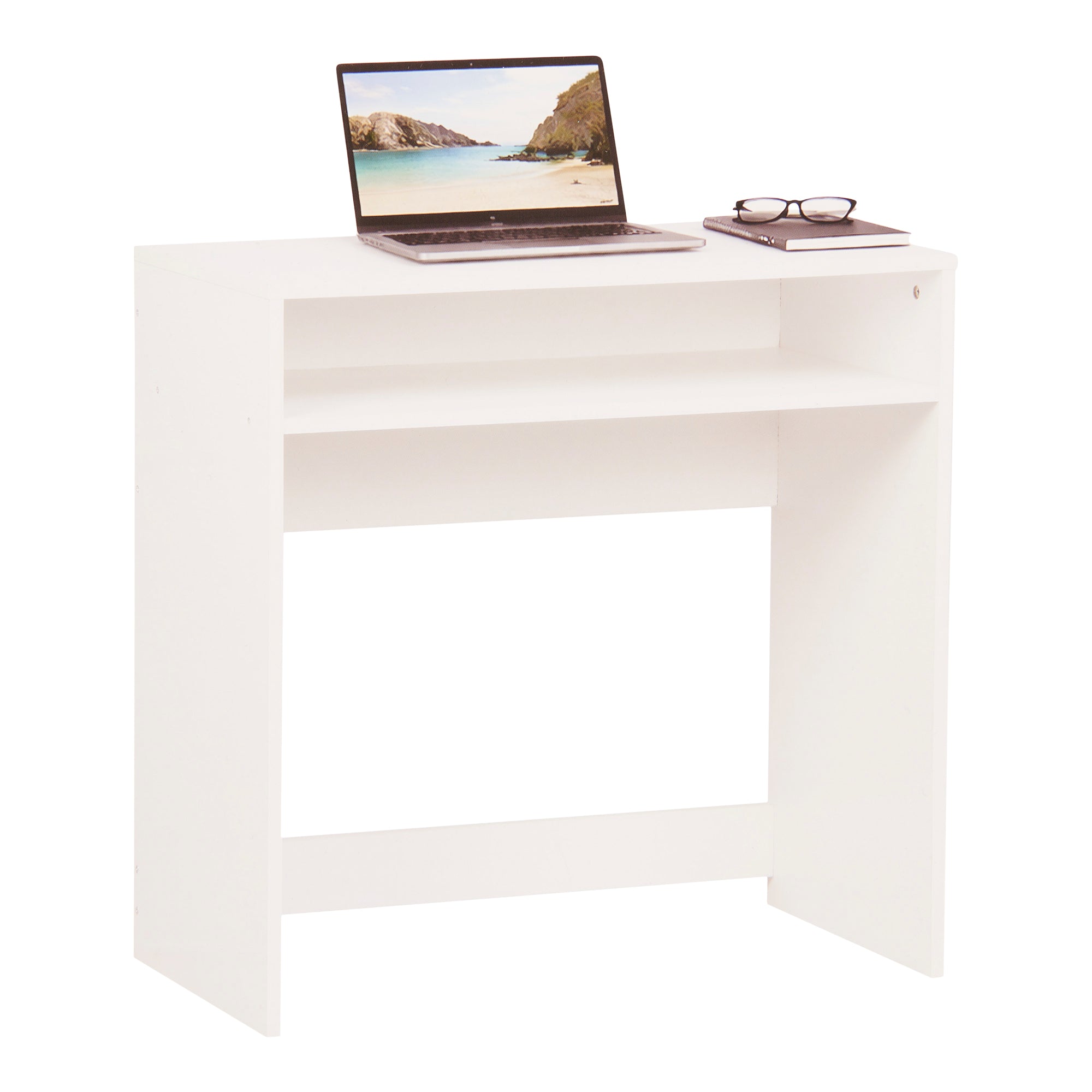 Simple MDF Desk, White, 30-in x 15-in x 30-in.
