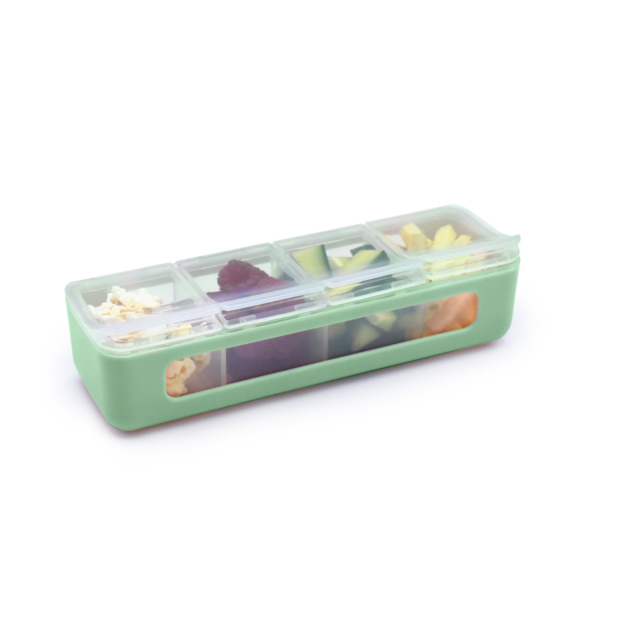 4 Compartment Snackle Box, 8-in x 2.7-in x 2.6-in.