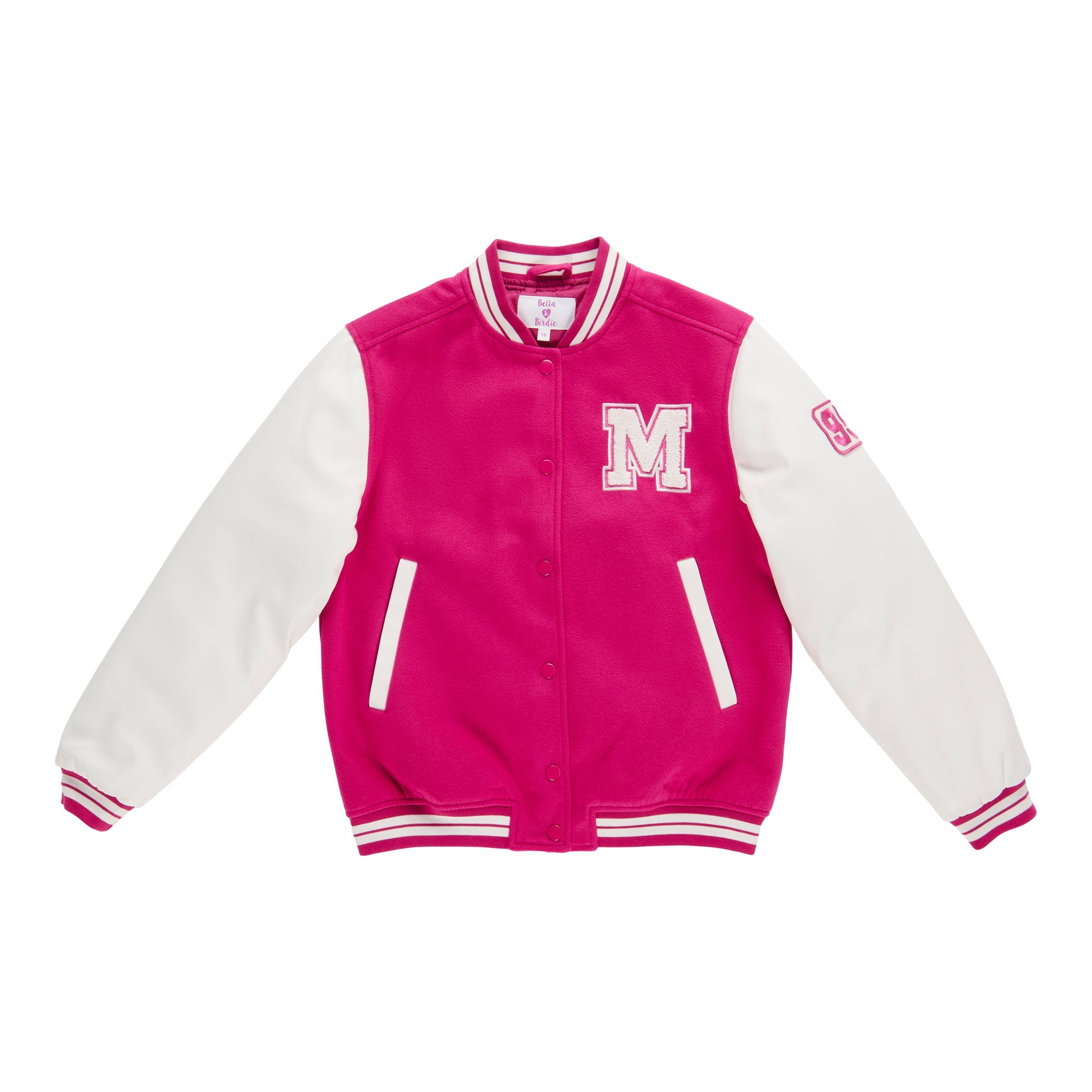 BELLA & BIRDIE Girls' Printed Varsity Jacket
