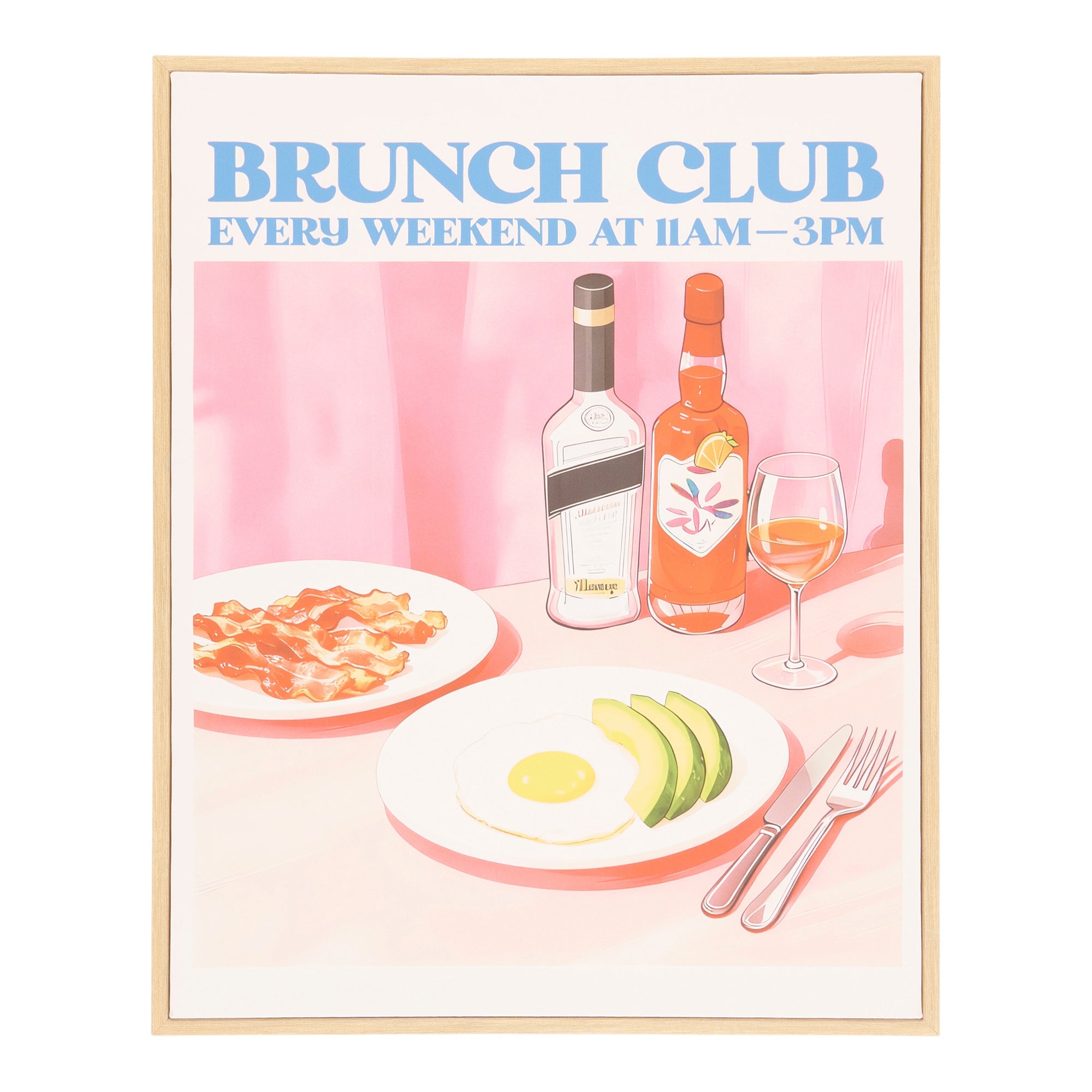 HomeStyles Framed Brunch Club Wall Art, English, 16-in x 20-in.