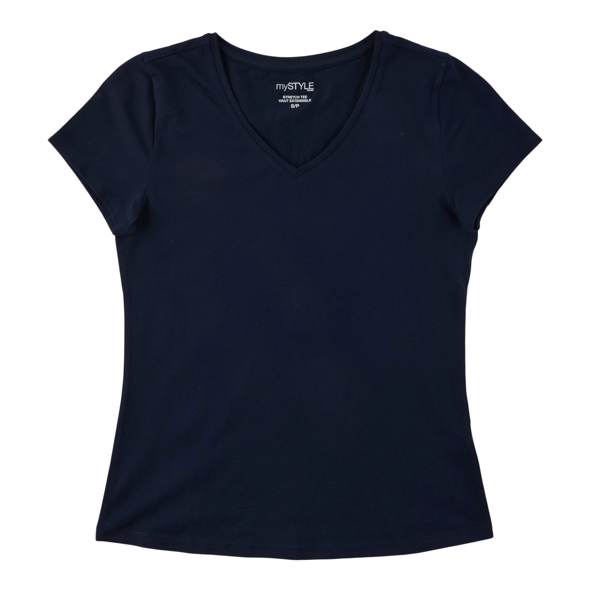 mySTYLE Women's Stretchy V-Neck Tee