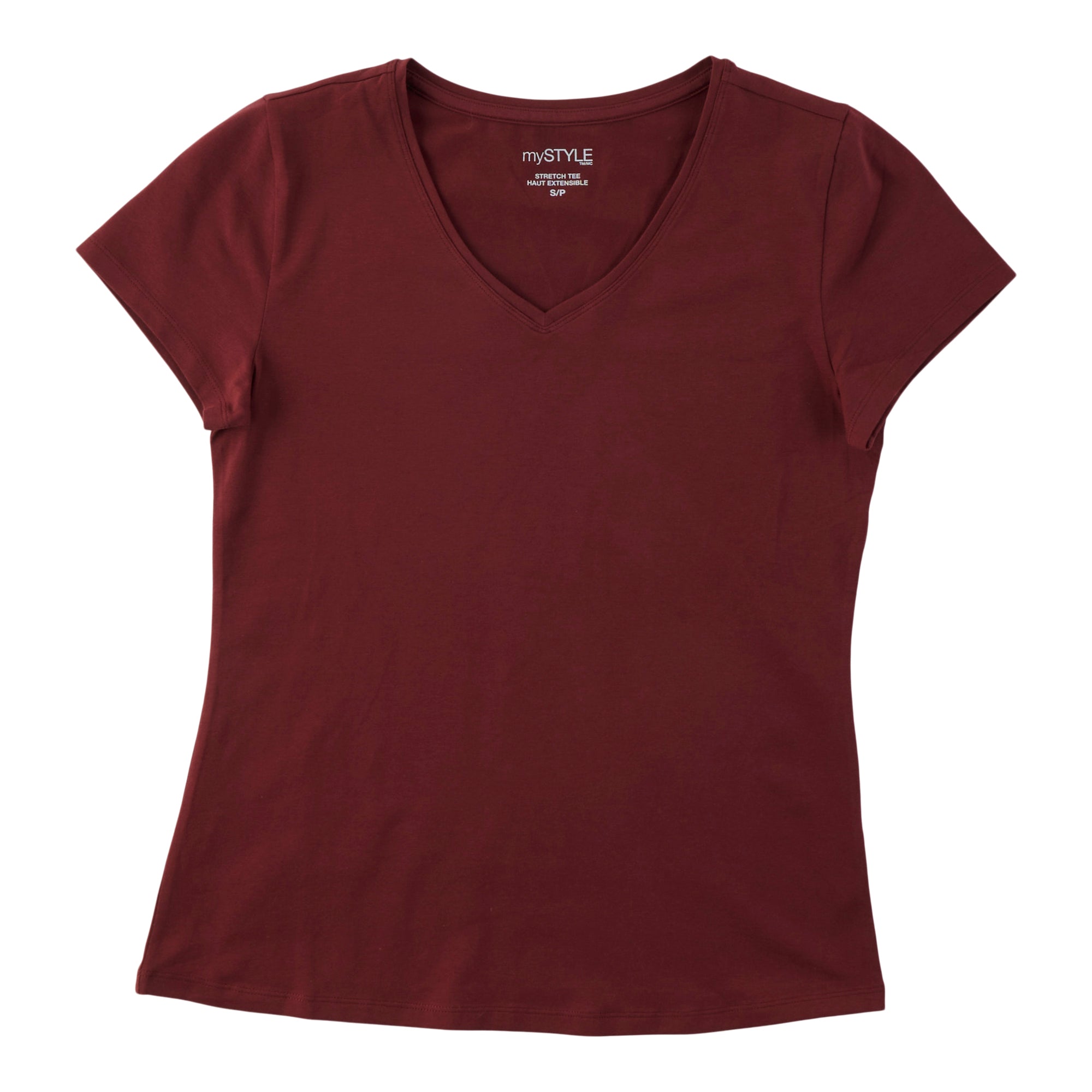 mySTYLE Women's Stretchy V-Neck Tee