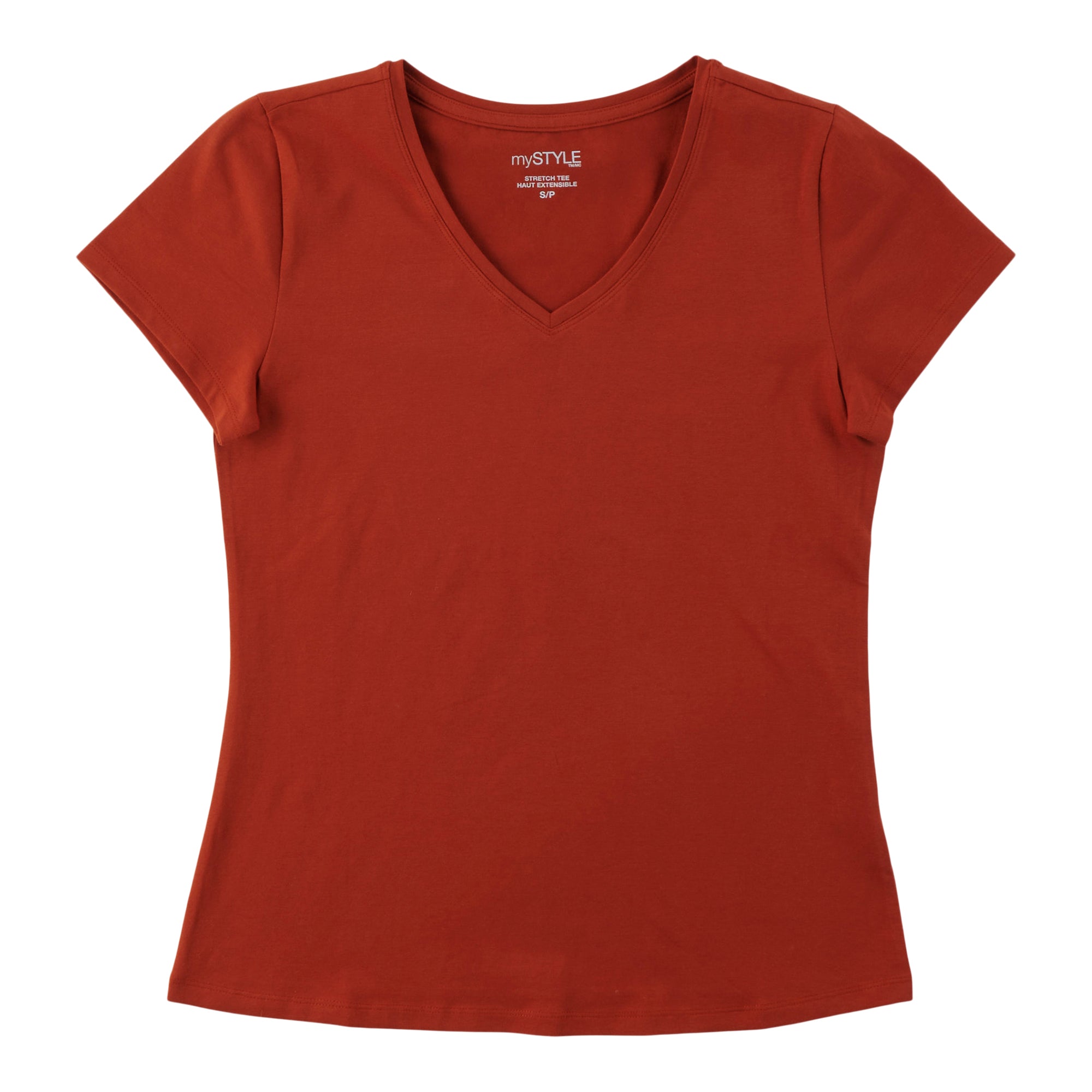 mySTYLE Women's Stretchy V-Neck Tee
