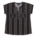 lily morgan Women's Printed Top with Pleated Pockets