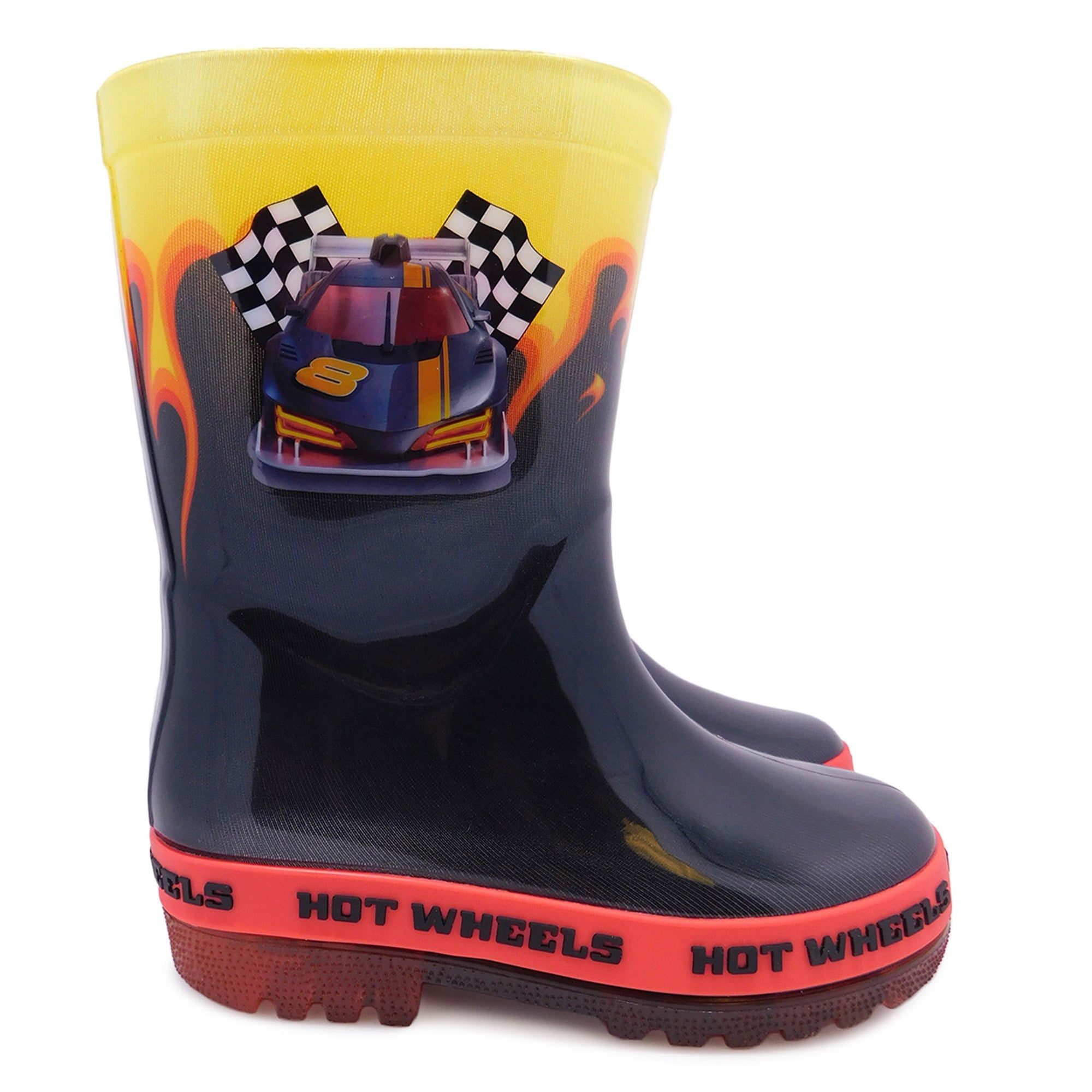 Boys' Licensed Hot Wheels Light-Up Rain Boots