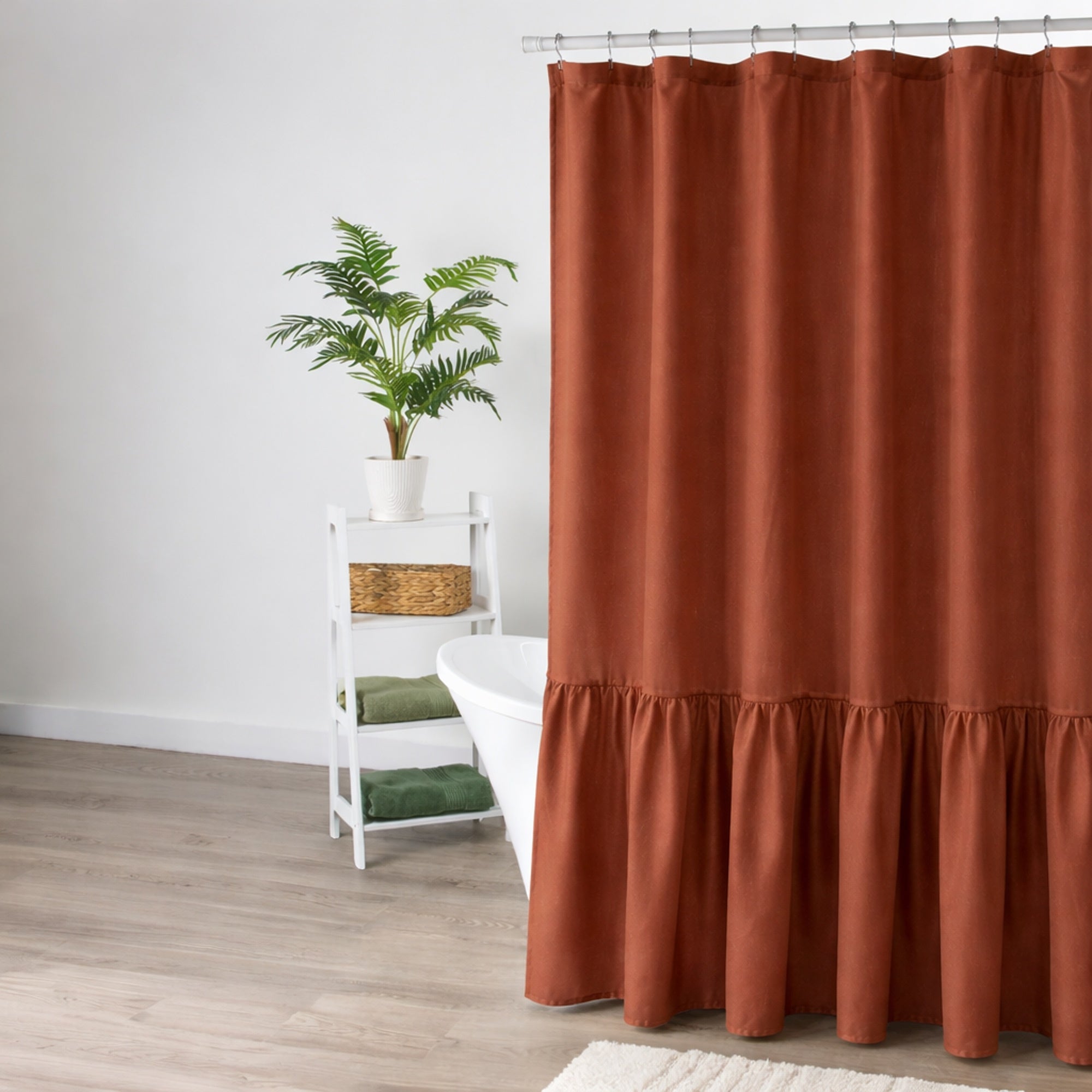 HomeStyles Faux Linen Shower Curtain, 70-in x 72-in.