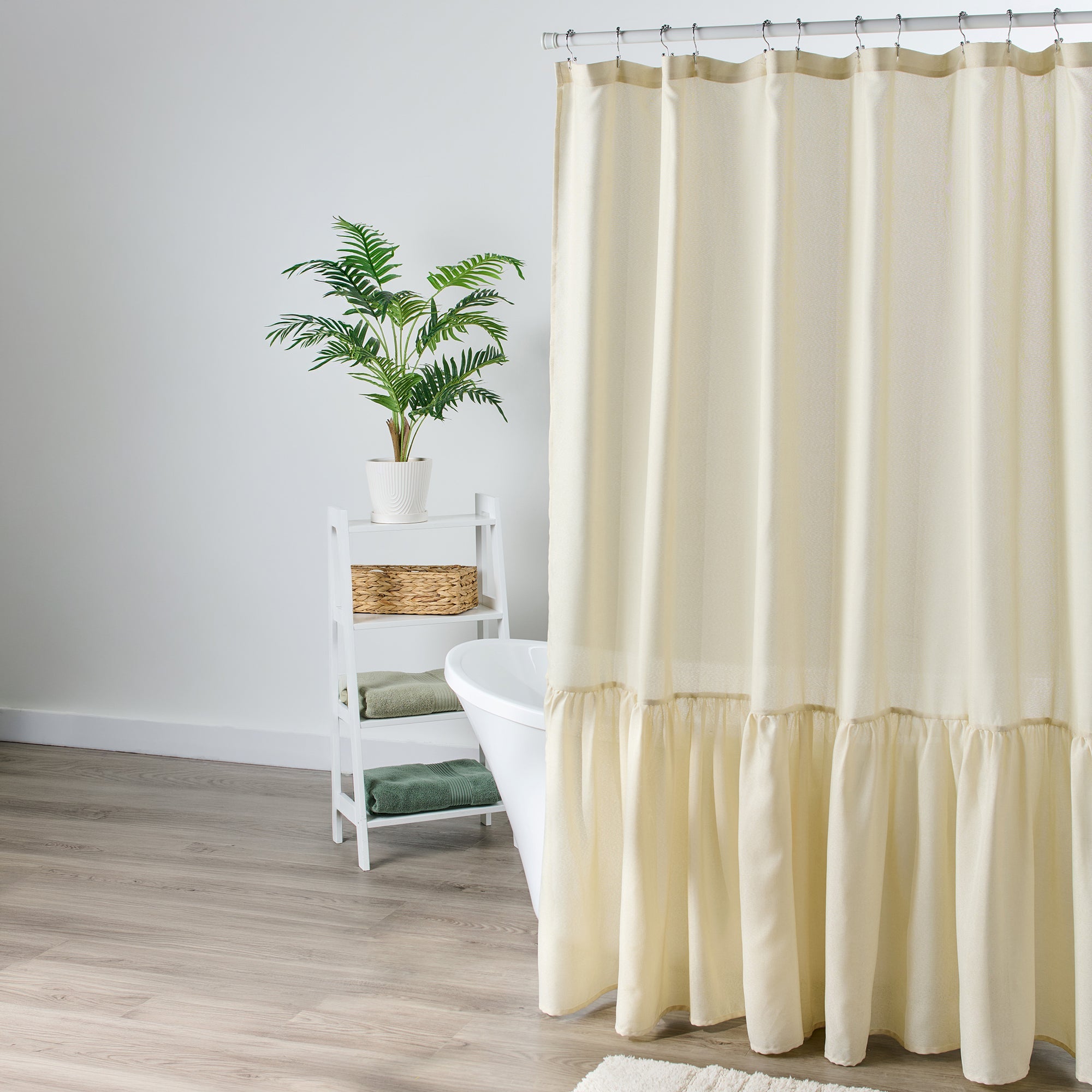HomeStyles Faux Linen Shower Curtain, 70-in x 72-in.