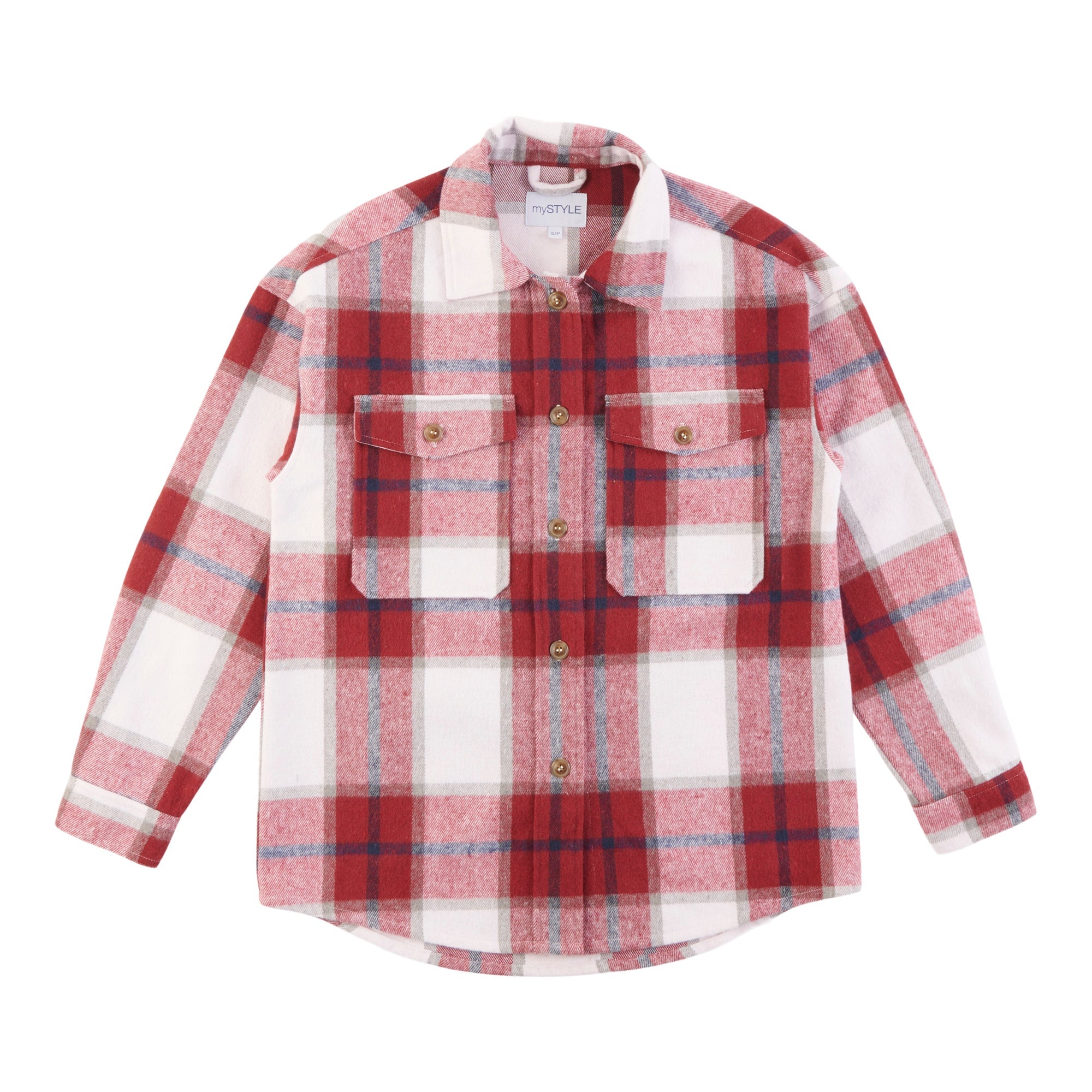 mySTYLE Women's Seasonal Plaid Shacket