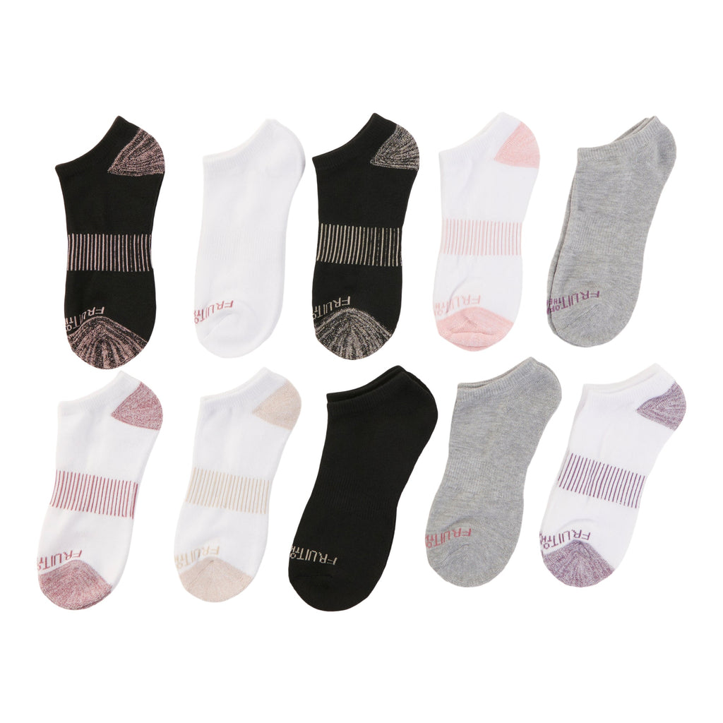 Fruit of the Loom Women's Sport Socks, 10-Pack, Assorted