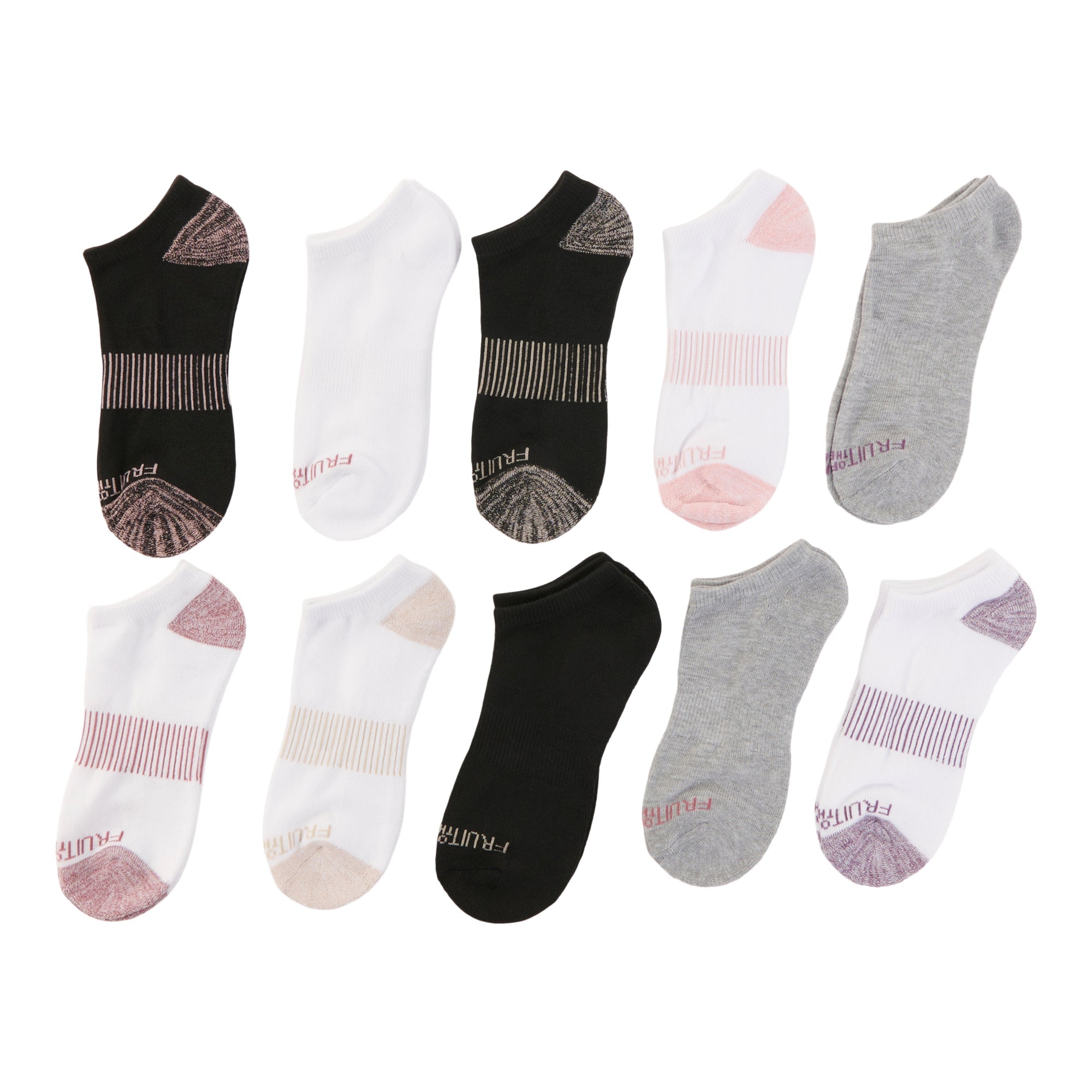 Fruit of the Loom Women's Sport Socks, 10-Pack, Assorted