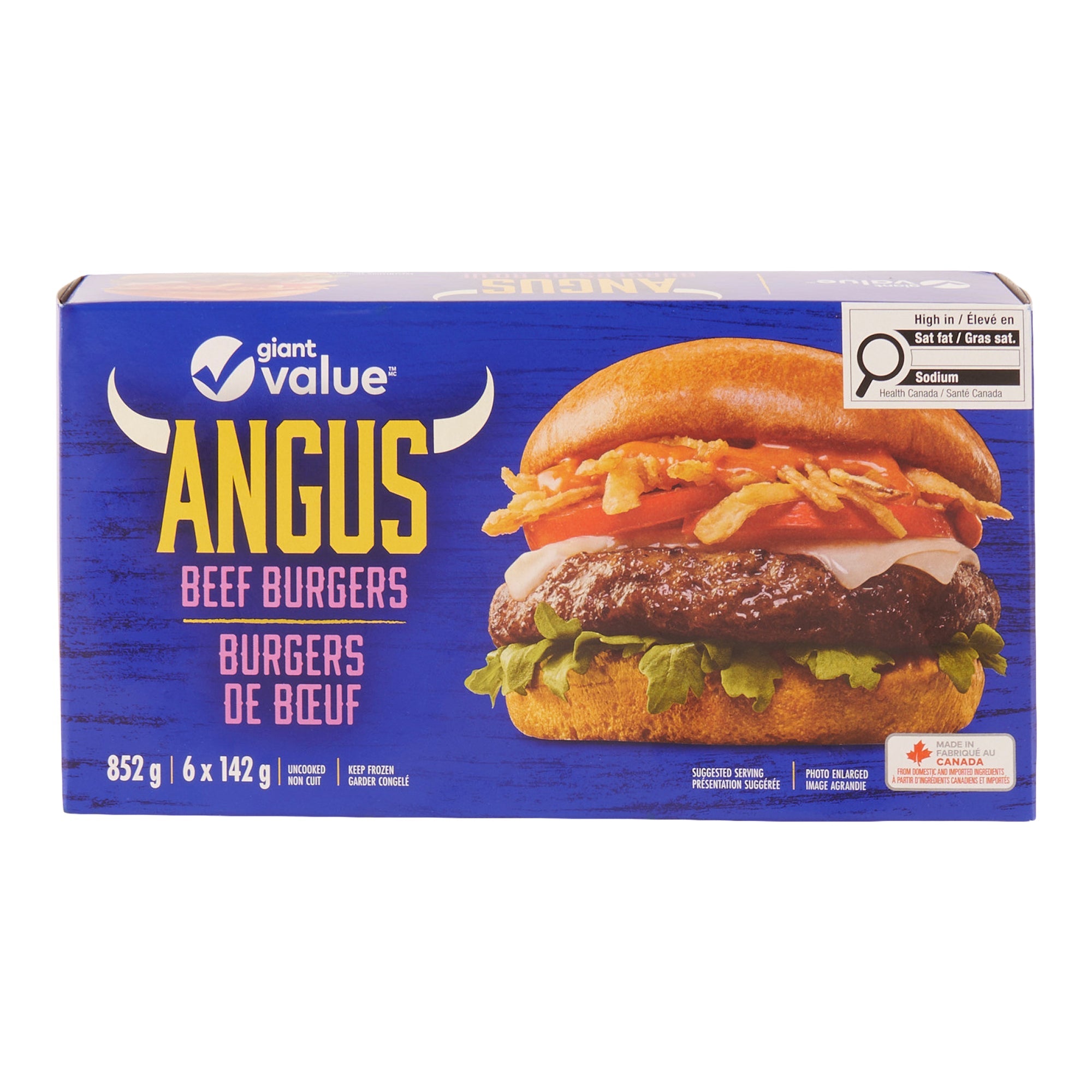 Giant Value Angus Beef Burger, 6-Pack, 142 g