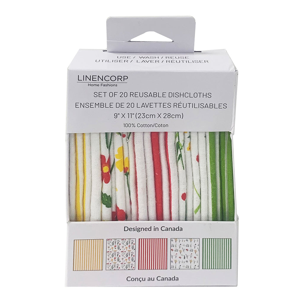 Torchons réutilisables LINENCORP, 9 po x 11 po, emb. de 20