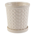 Jardinière d’aspect tissée en céramique, moyenne, 6,5 po x 7,3 po