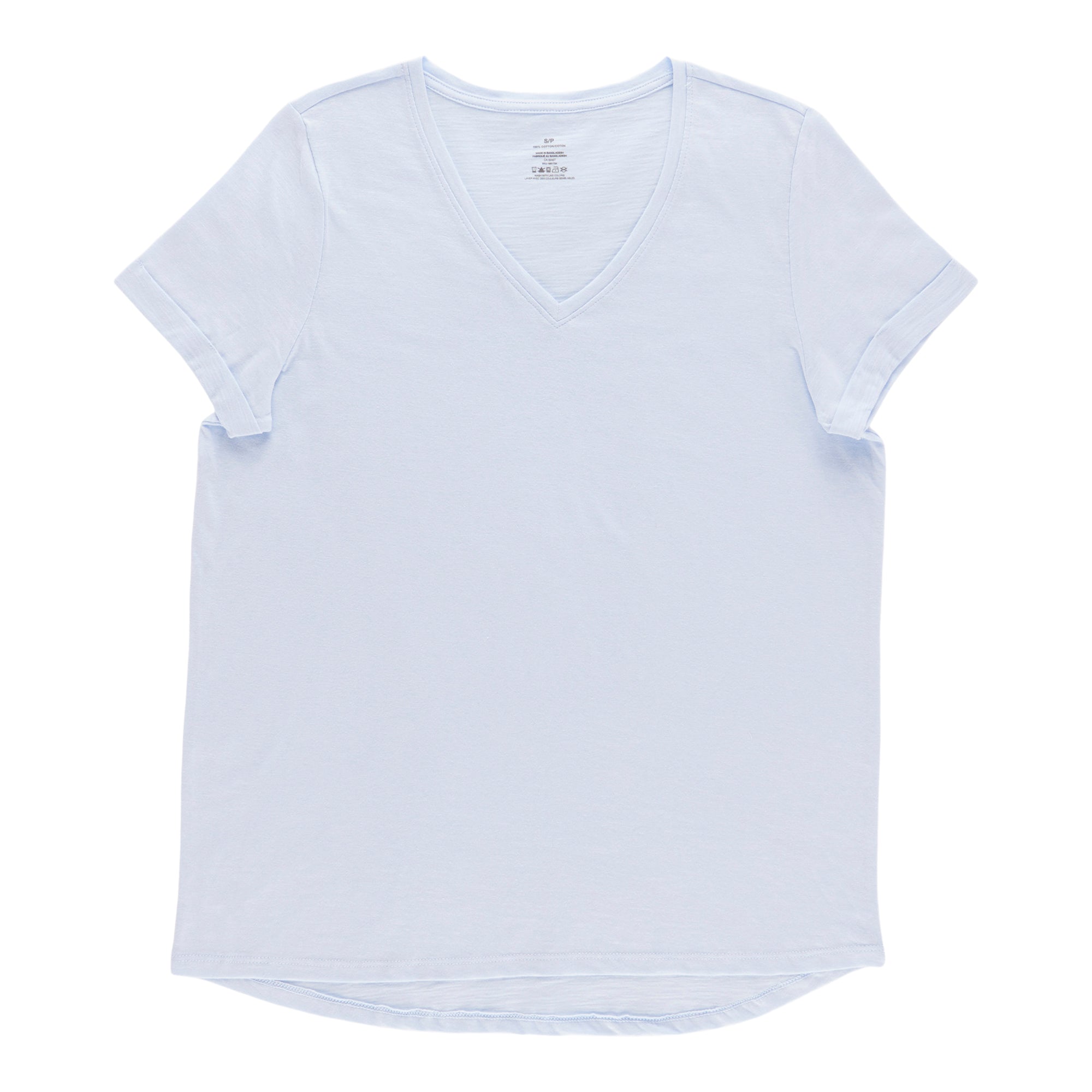 Women's Rolled Sleeve V-Neck T-Shirt