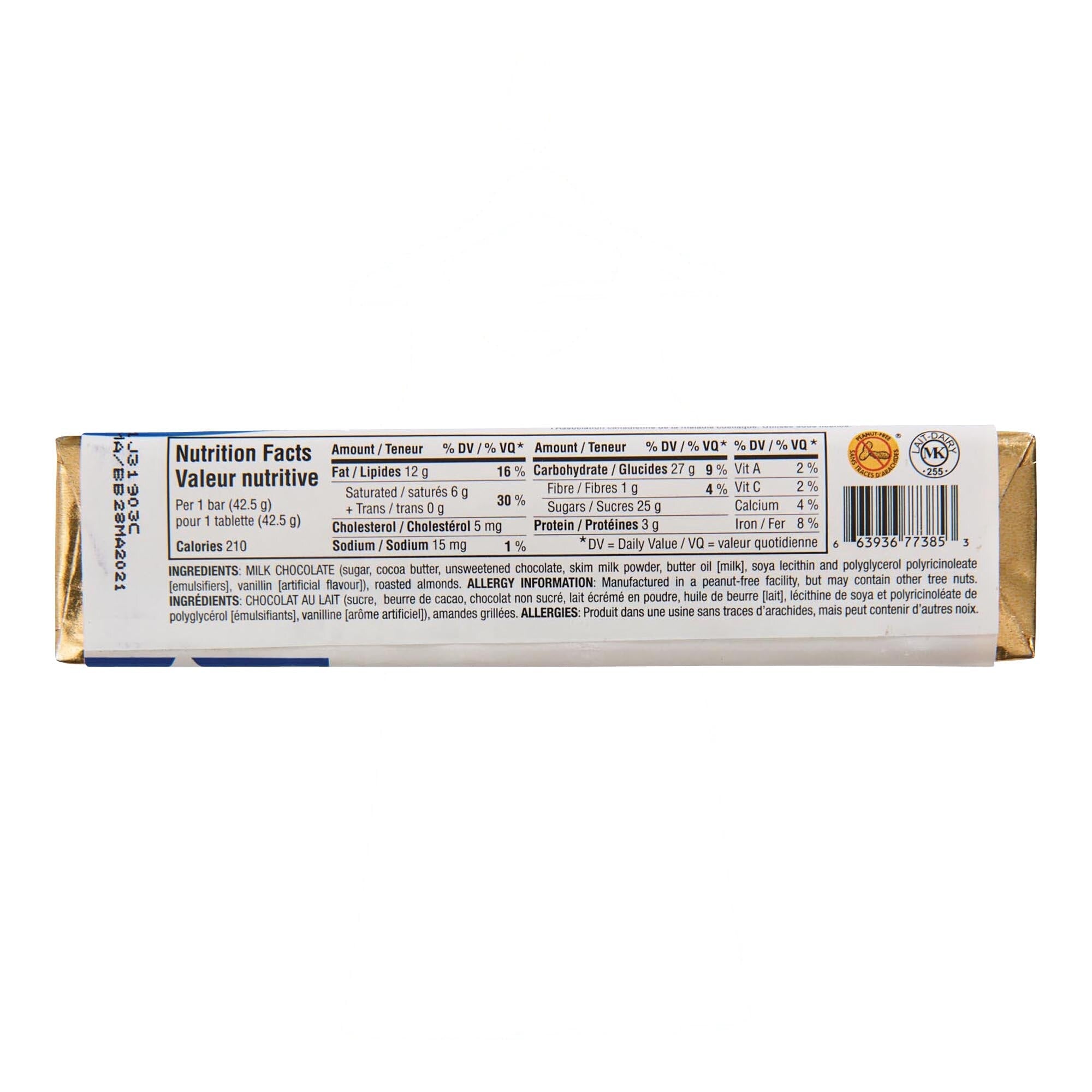 Queen T Almonds Chocolate Bar - 42.5g