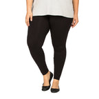 mySTYLE Women's Plus Leggings with Non-Slip Waistband, Black