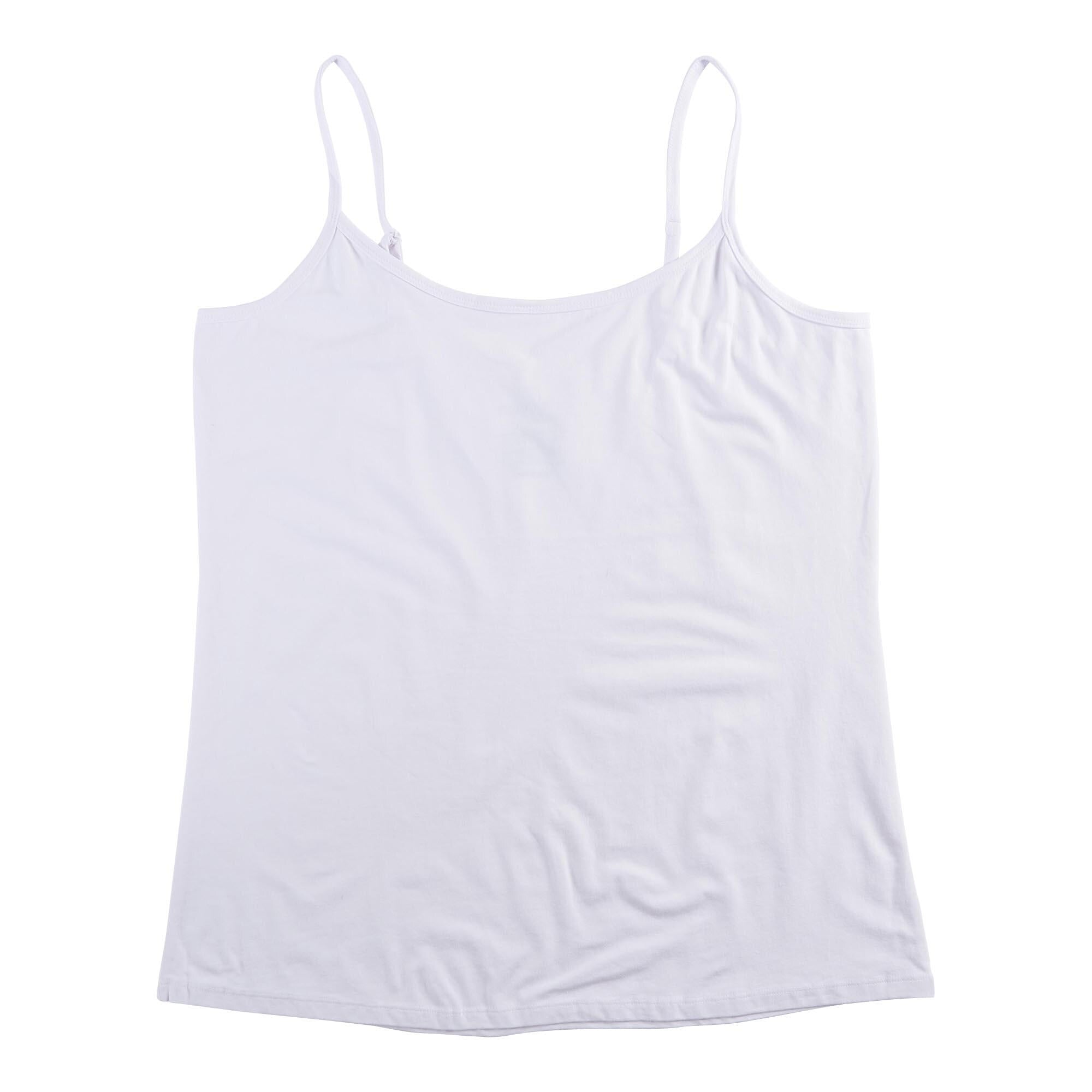 mySTYLE Women's Plus Scoop Neck Cami Top with Adjustable Spaghetti Straps, White