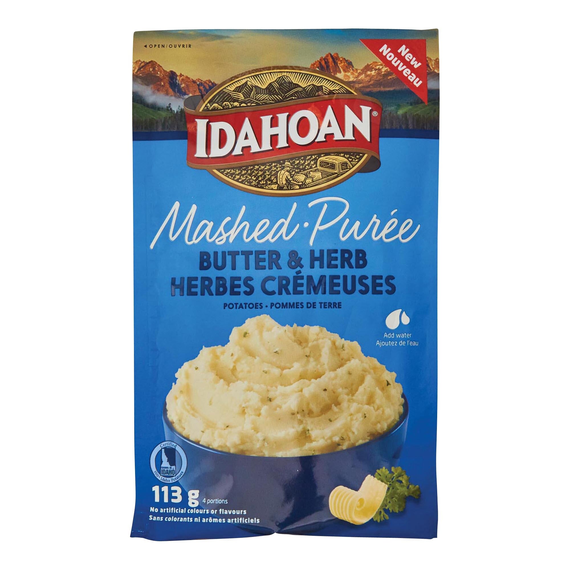 Idahoan Butter and Herb Mashed Potatoes - 113g