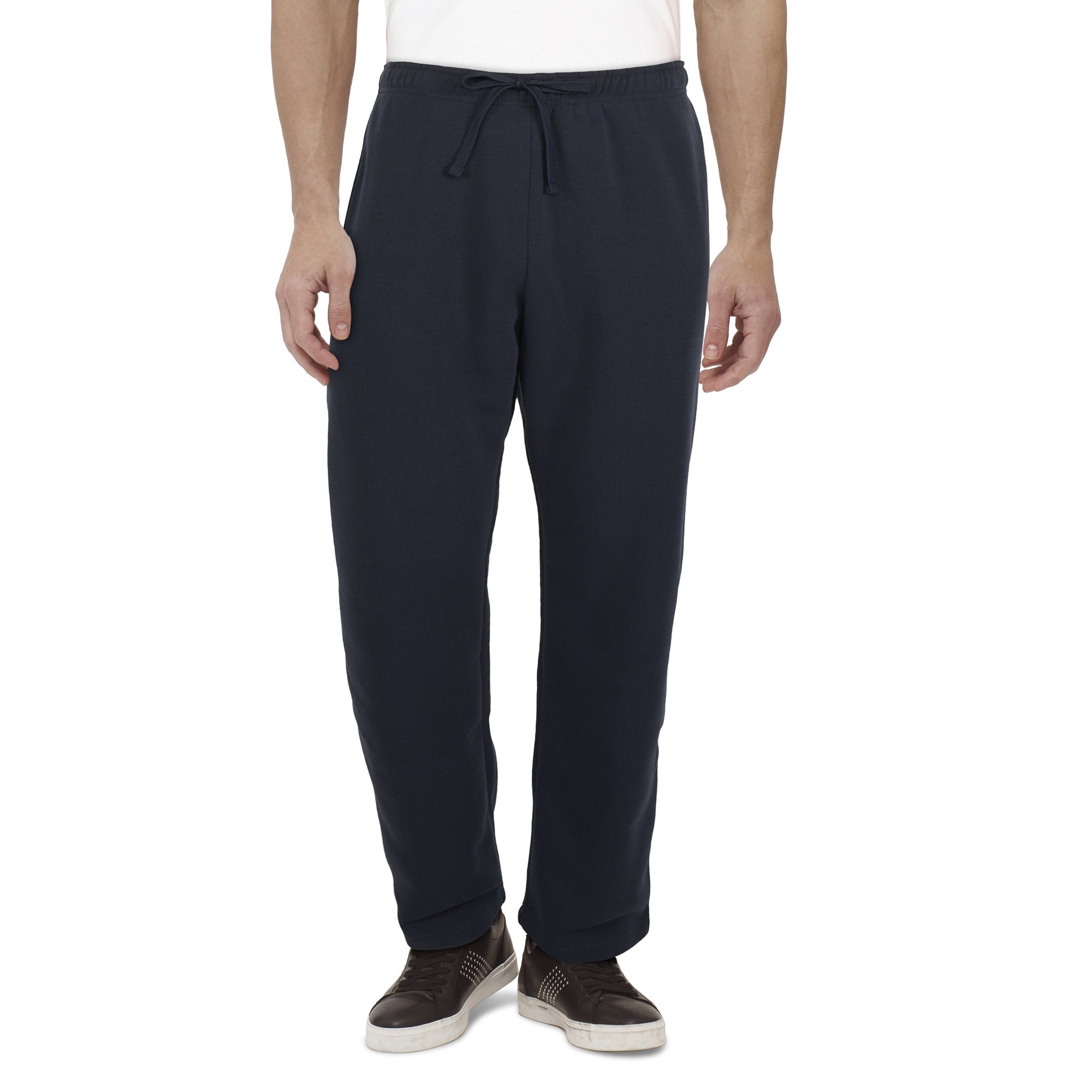 Mountain Ridge Men's Fleece Pants with Hemmed Ankle and Two On-Seam Pockets, Navy