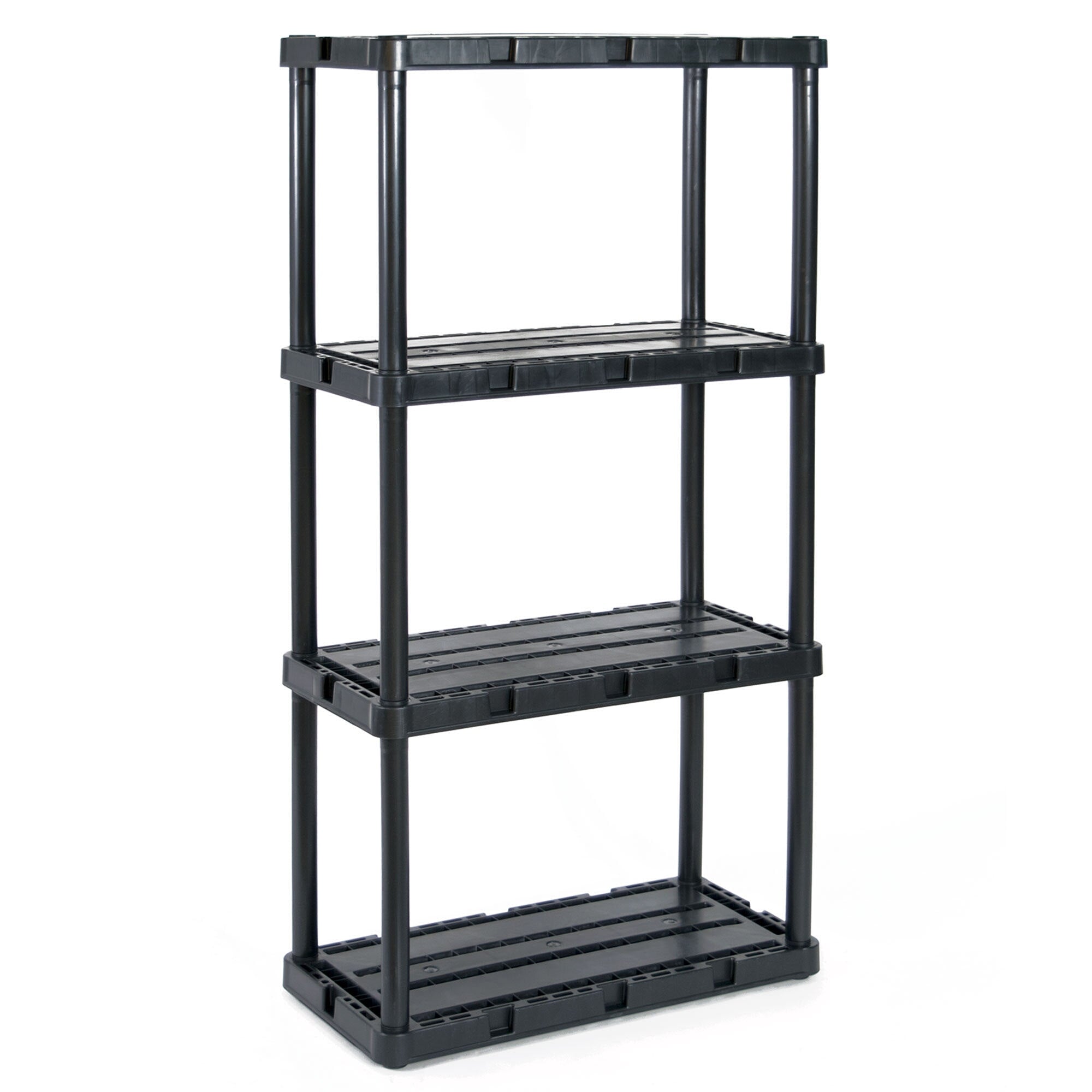 Lightweight 4-Tier Storage Shelf, Black