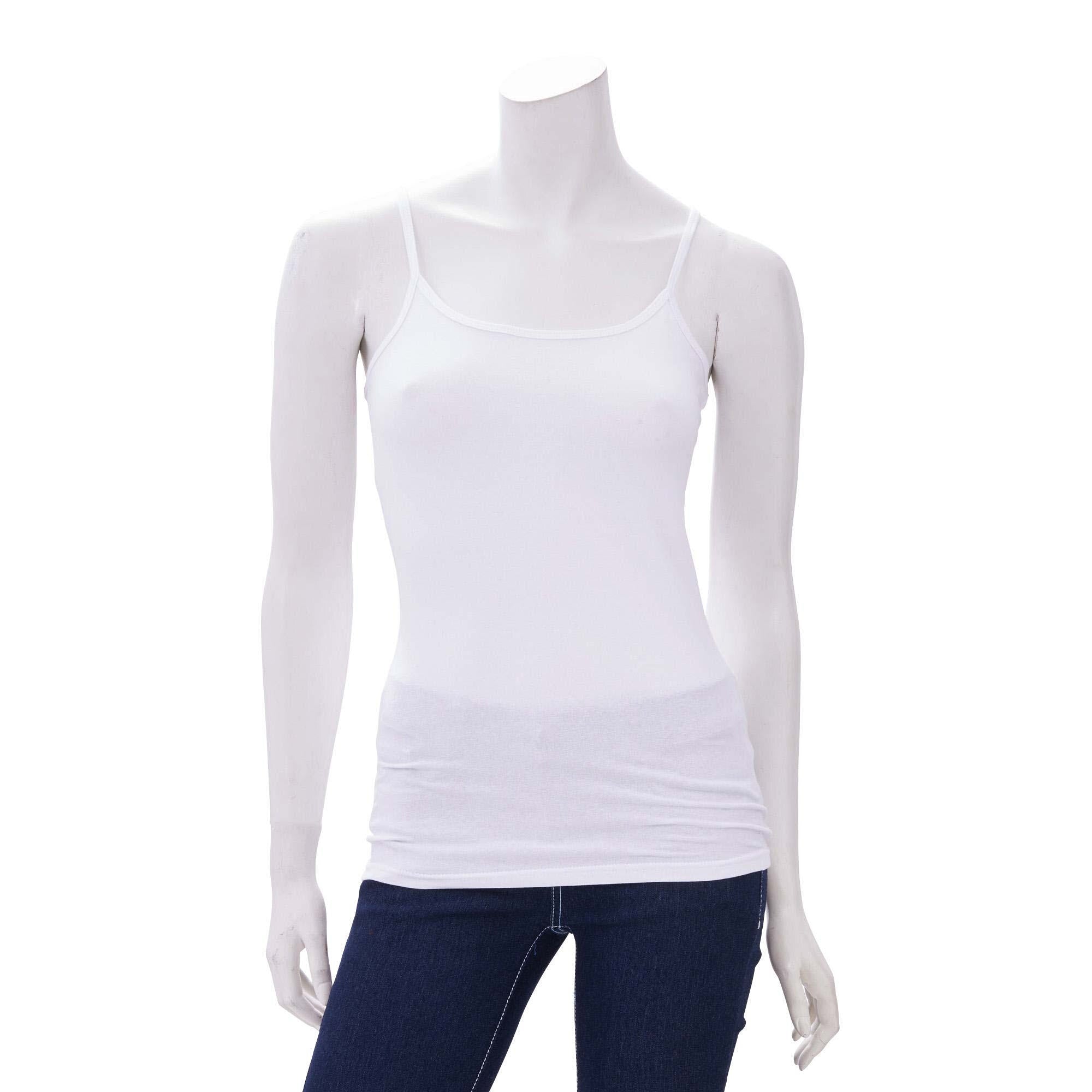 mySTYLE Women's Scoop Neck Cami Top with Spaghetti Straps