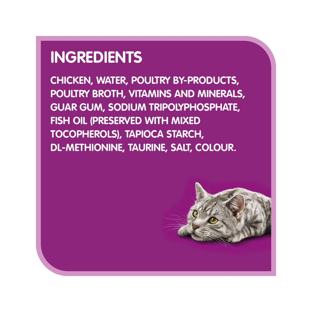 WHISKAS PERFECT PORTIONS Wet Cat Food Paté, Chicken, 75 g
