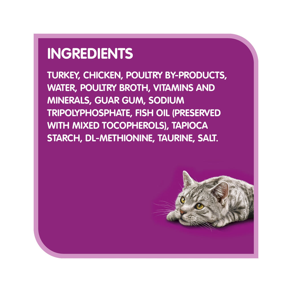WHISKAS PERFECT PORTIONS Wet Cat Food Paté, Turkey, 75 g