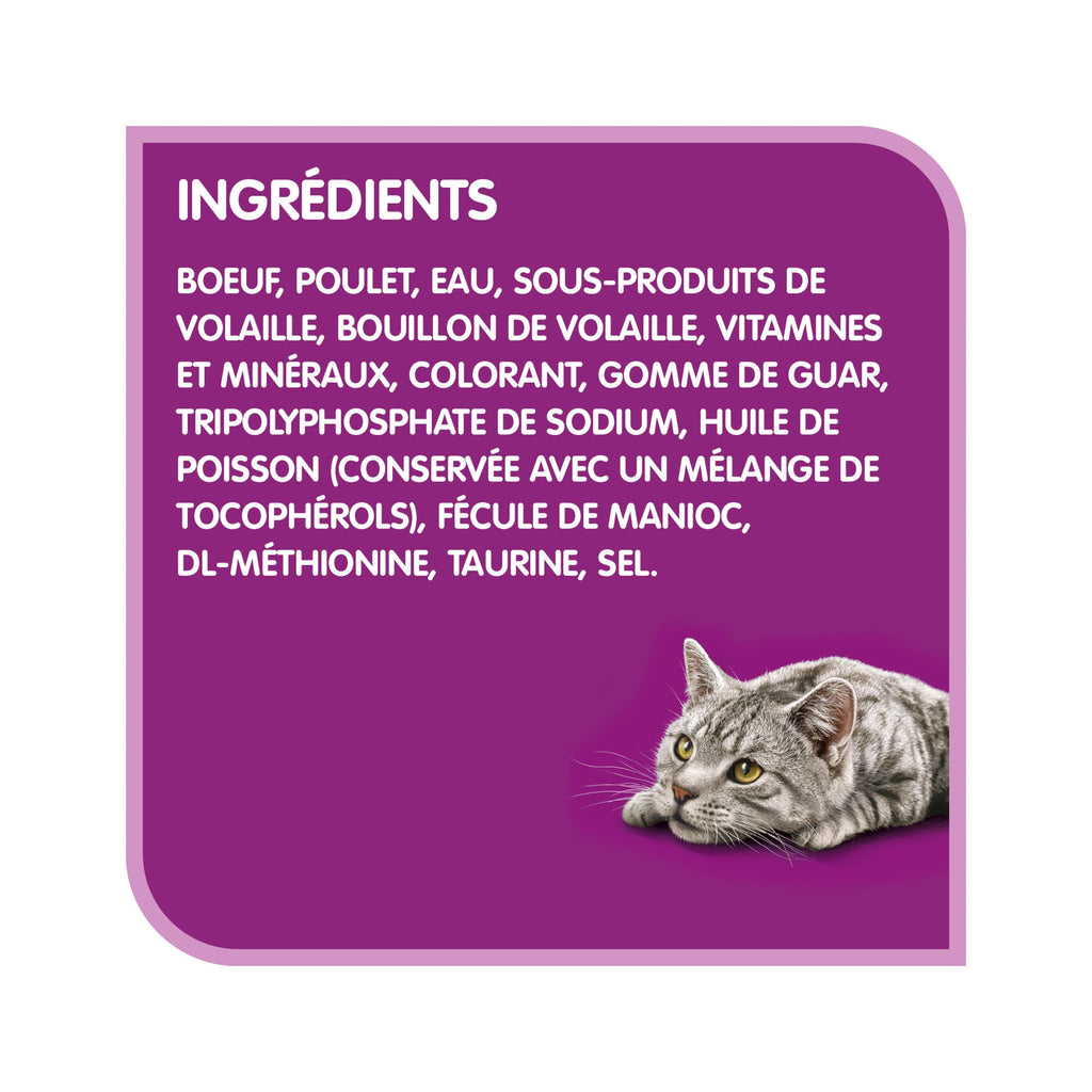 WHISKAS PERFECT PORTIONS Wet Cat Food Paté, Beef, 75 g
