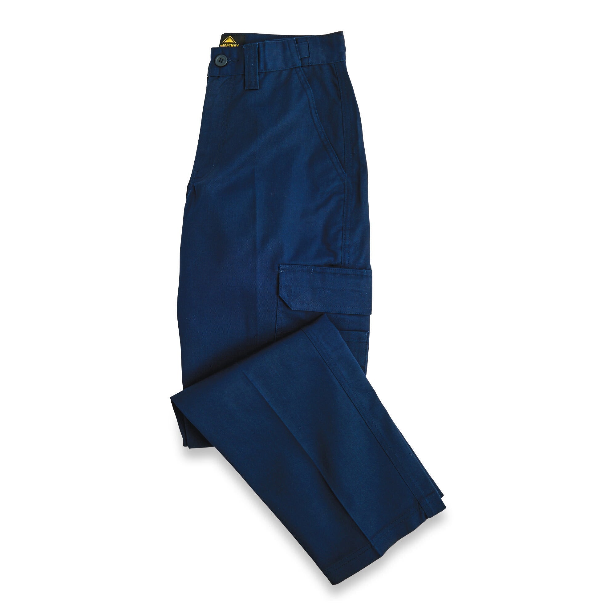 Tradesmax Pro Men's Cargo Workpant with Button Closure and Belt Loops, Navy