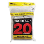 Excersox Men's Ribbed Crew Cut Socks, 20-Pack