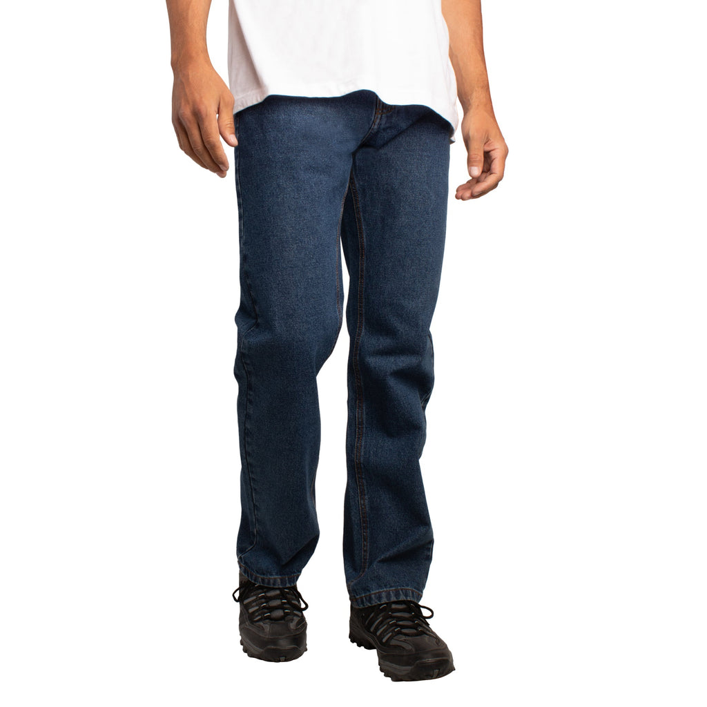 Mountain Ridge Men's Denim Pants with Zip and Button Fly, Blue