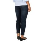 mySTYLE Women's Mid-Rise Stretch Short Length Skinny Jeans, Dark Blue