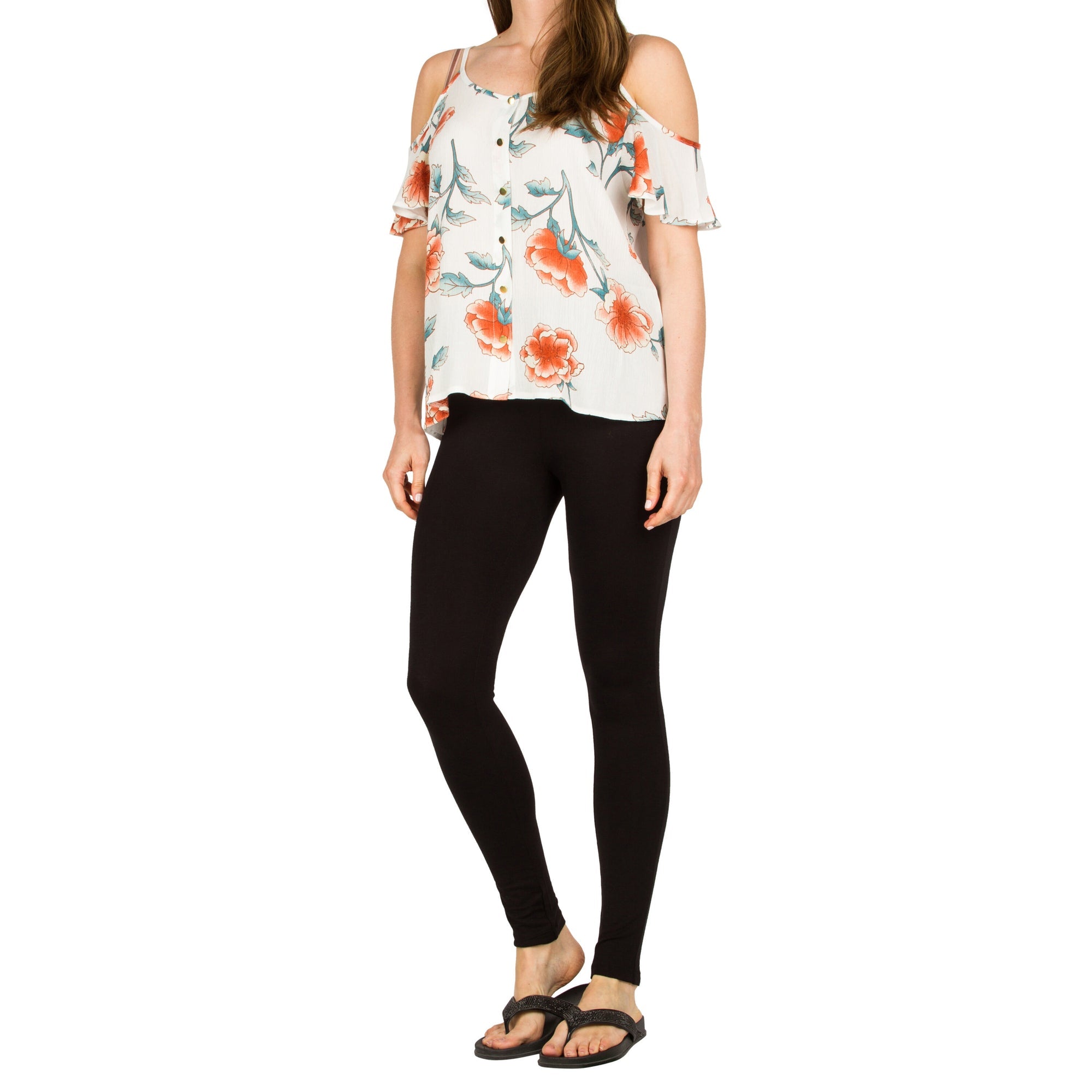 lily morgan Women's Mid-Rise Viscose Leggings with Comfort Waistband, Black