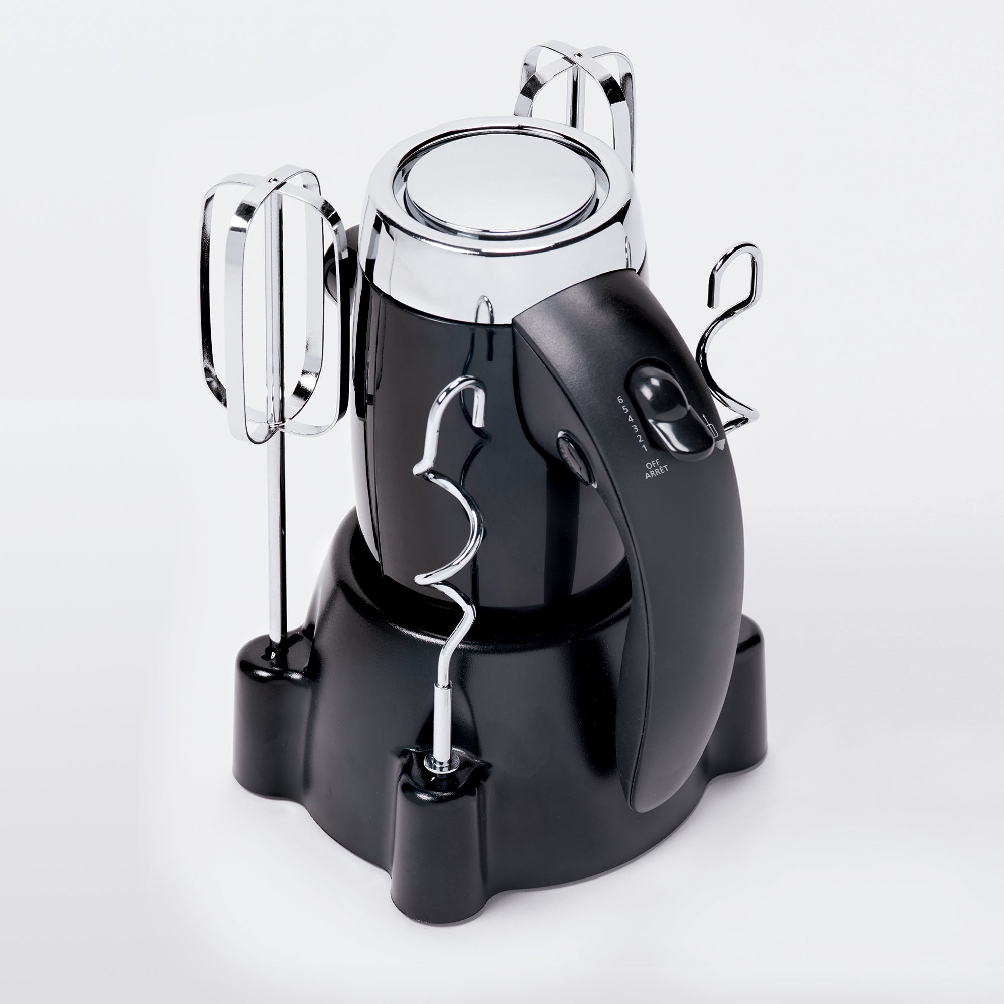 Betty Crocker 7-Speed Hand Mixer with Chrome Plated Beaters, Black