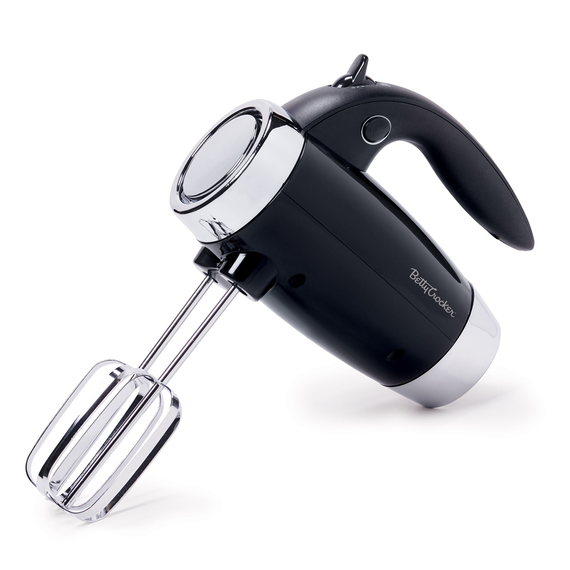 Betty Crocker 7-Speed Hand Mixer with Chrome Plated Beaters, Black