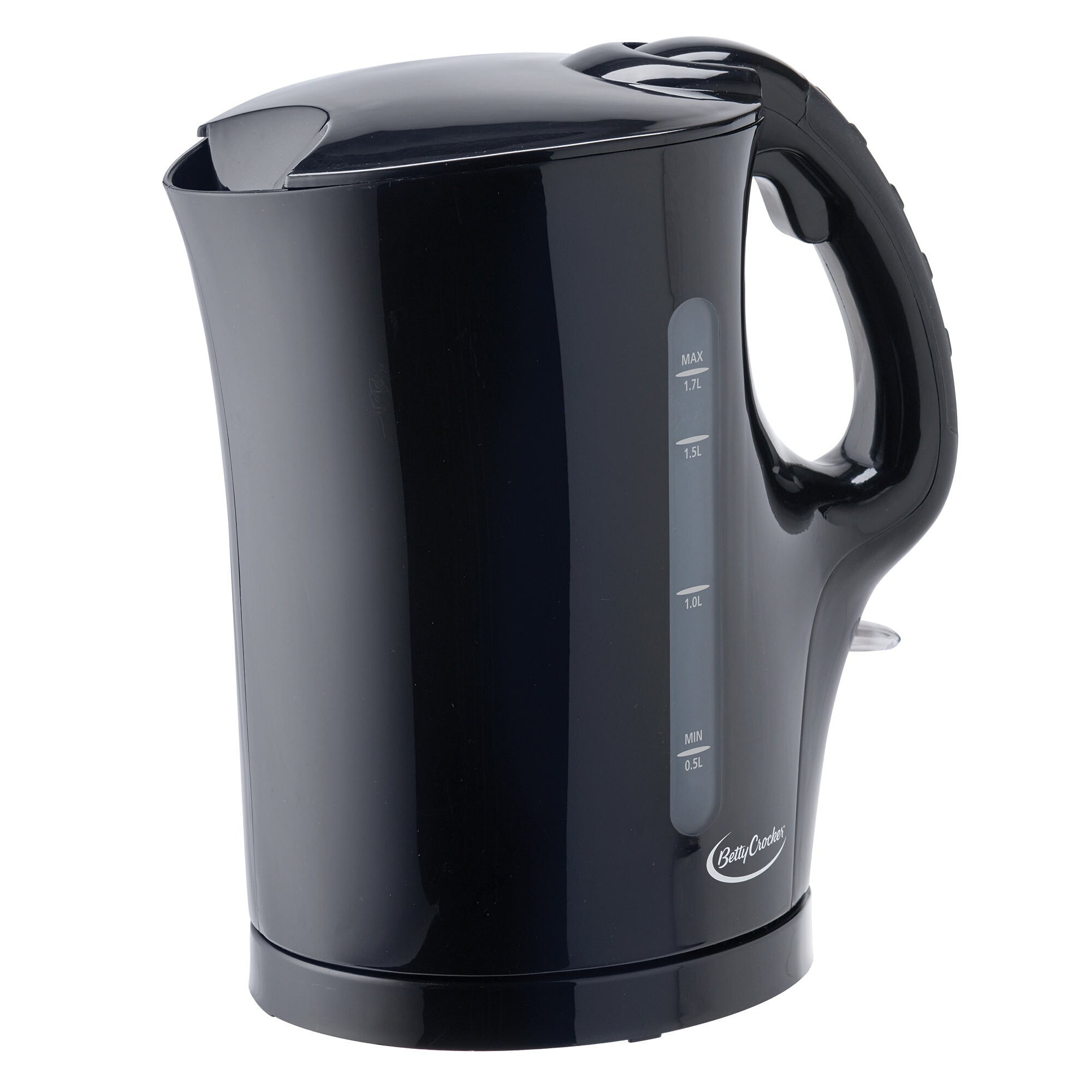Betty Crocker Cordless Kettle with Water Level Indicator, Black, 1.7-L