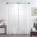 HomeStyles Sheer Curtain Panel with Rod Pocket, White, 54-in x 84-in.