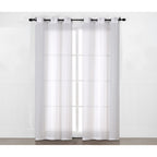 HomeStyles Polyster Sheer Curtain Panel with Grommets, White, 52-in x 96-in.