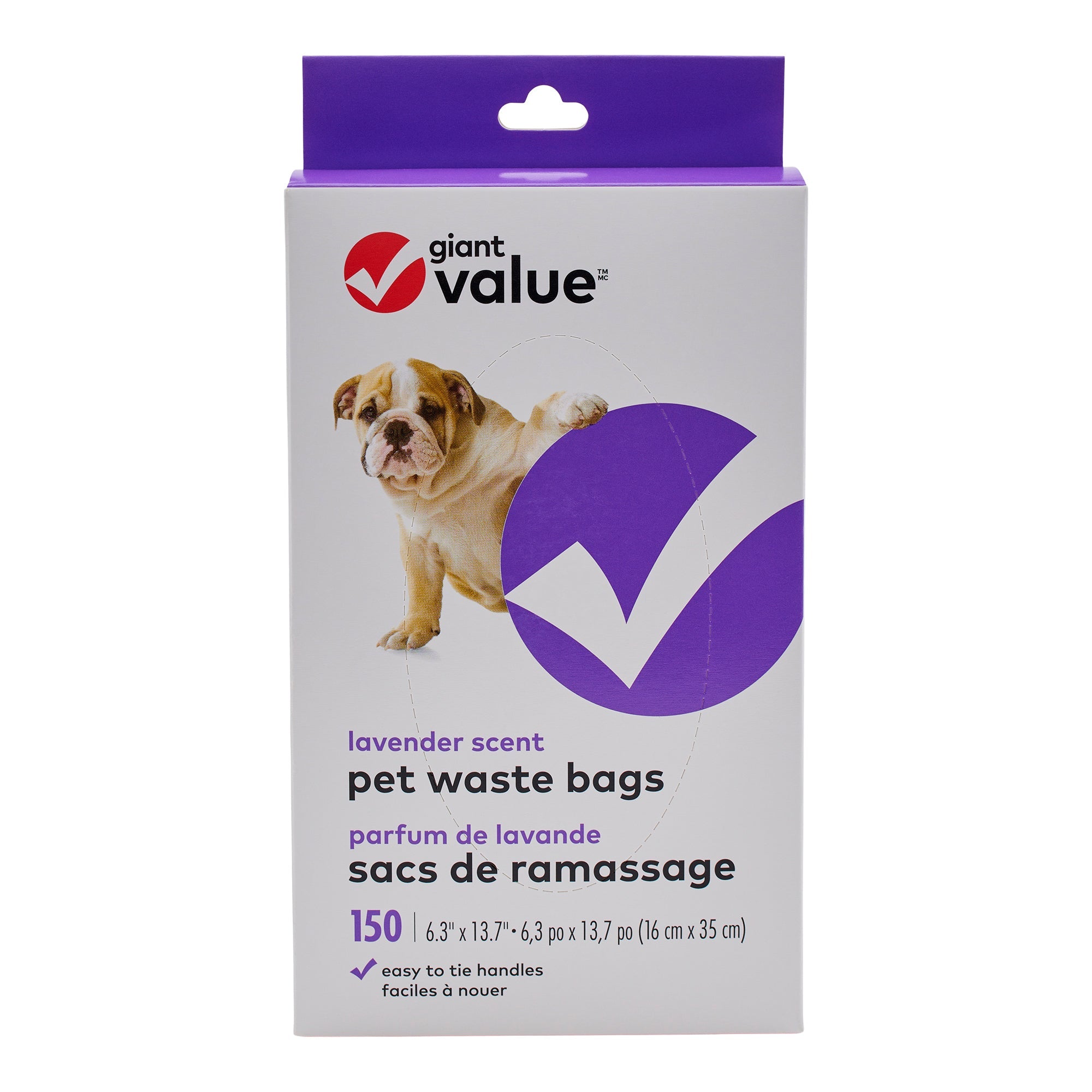 Giant Value Lavender Scented Poop Bags, 6.29-in x 13.77-in, Pink, 150-Pack