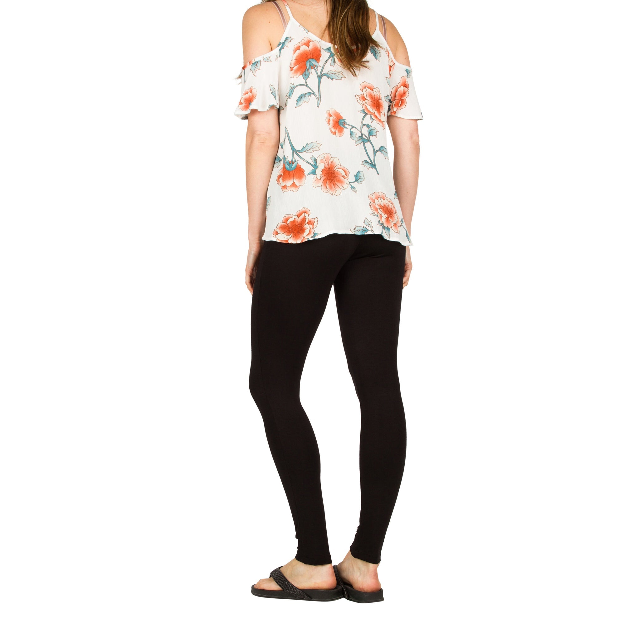 lily morgan Women's Mid-Rise Viscose Leggings with Comfort Waistband, Black